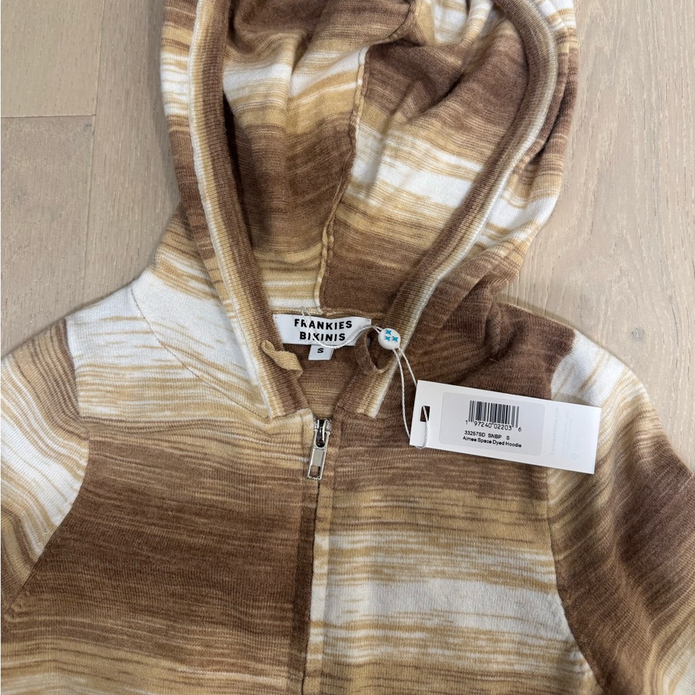 Frankie's Bikinis Tan and Cream Hoodie Set - Picture 6 of 7
